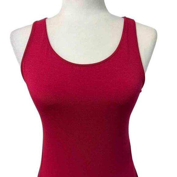 EILEEN FISHER Small Red Midi Fit & Flare Jersey Tank Dress - Picture 2 of 10